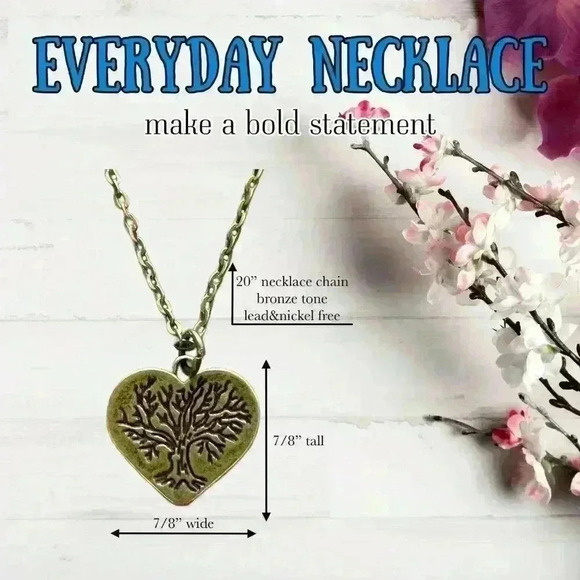 Tree of life necklace quirky heart jewelry - Picture 4 of 10